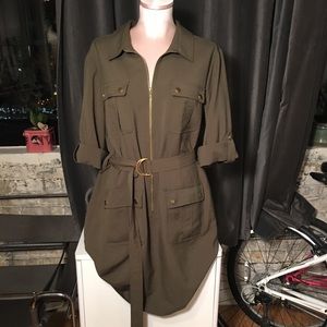 Cute Army Green Blazer Dress